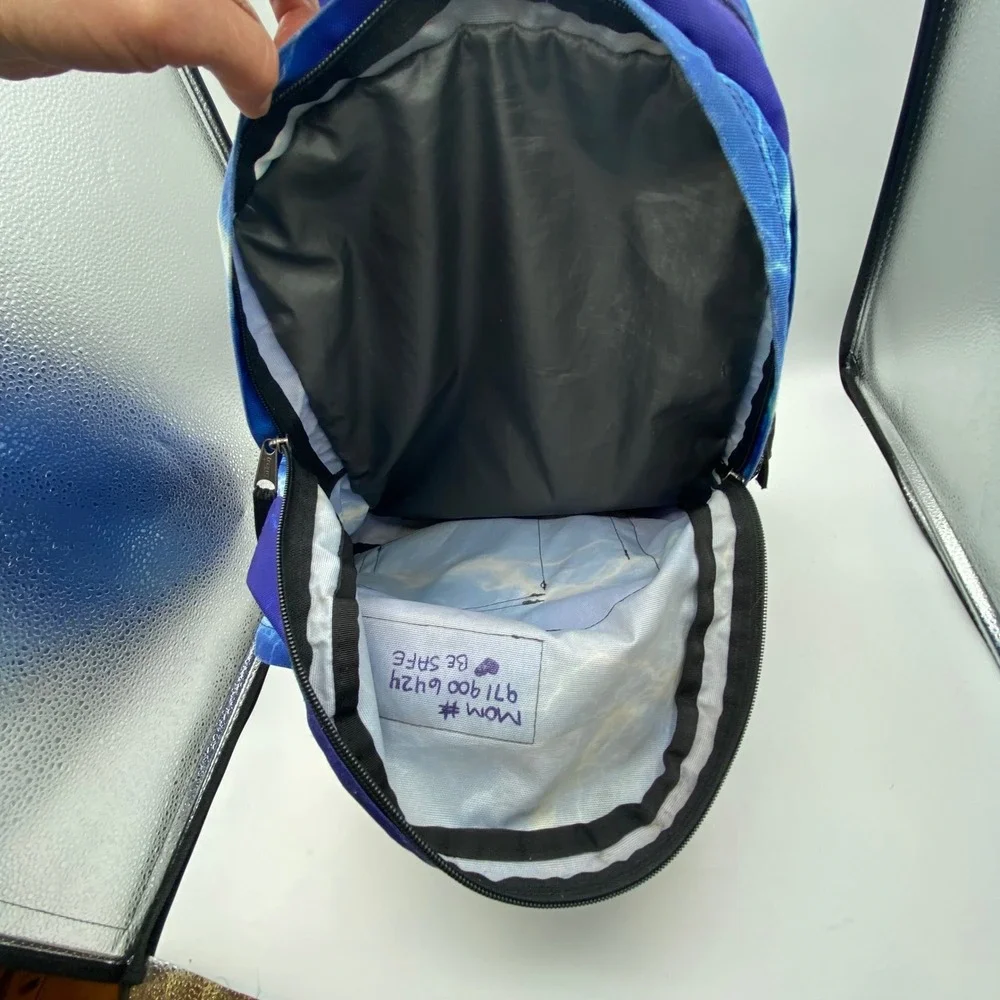 Trans by JanSport Backpack Blue Purple Lightning Bolt‎ JS00TM60 School Y2K Retro